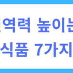 면역력 높이는 식품 7가지
