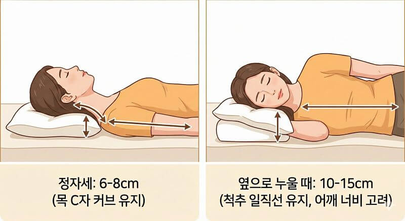 건강한 수면을 위한 적정 베개 높이 선택법