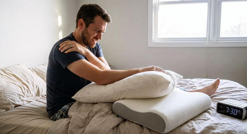 오른쪽 팔 저림과 어깨 통증 원인, 혹시 내가 사용하는 '베개 높이' 때문일까?