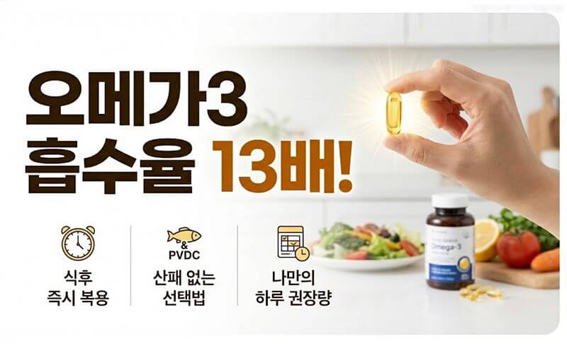 오메가3 복용 시간과 하루 권장량, 흡수율 13배 높이는 고르는 법 3가지