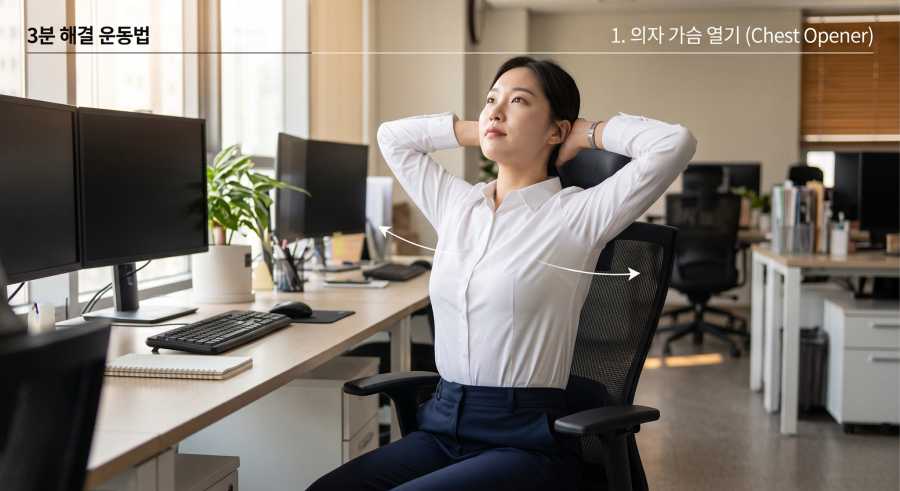 가슴 근육을 펴주는 의자 가슴 열기