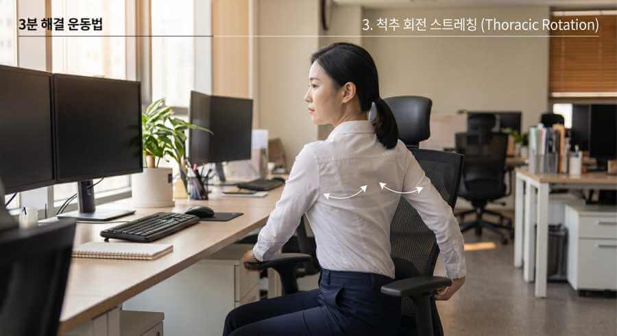 흉추 가동성을 살리는 척추 회전 스트레칭