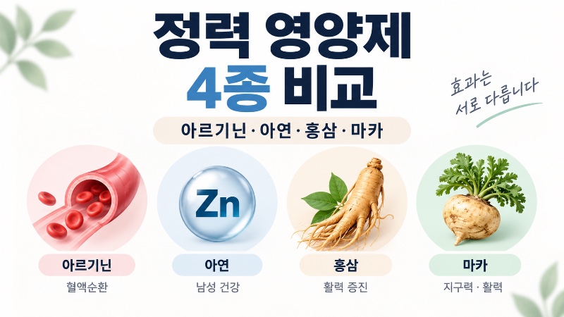 아르기닌, 아연, 홍삼, 마카, 정력에 좋은 영양제 효과 따져보니