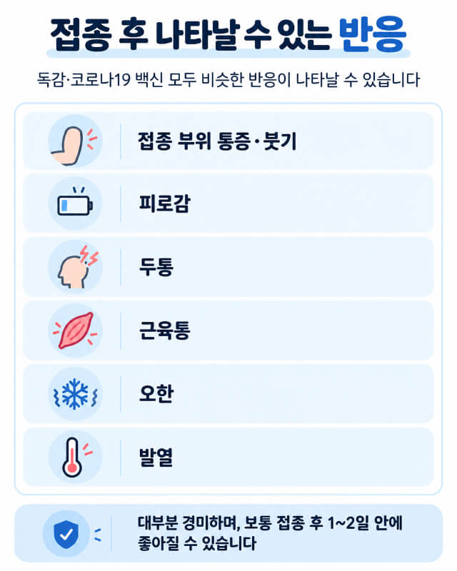 백신 두 개를 하루에 맞아도 될까? 독감, 코로나 동시접종 부작용