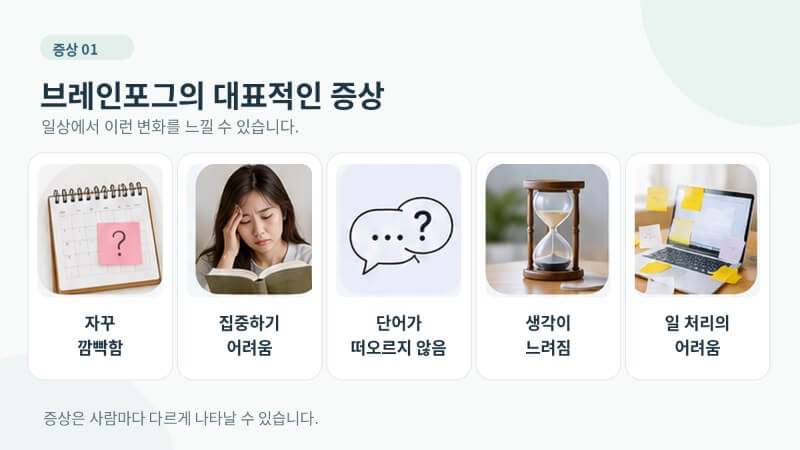 브레인포그의 대표적인 증상